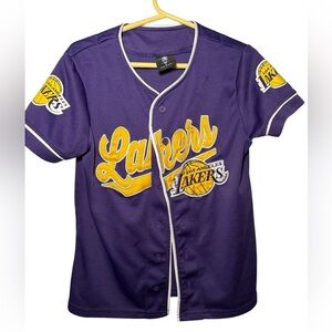 Lakers Kids Baseball Jersey 8T- Purple and Gold